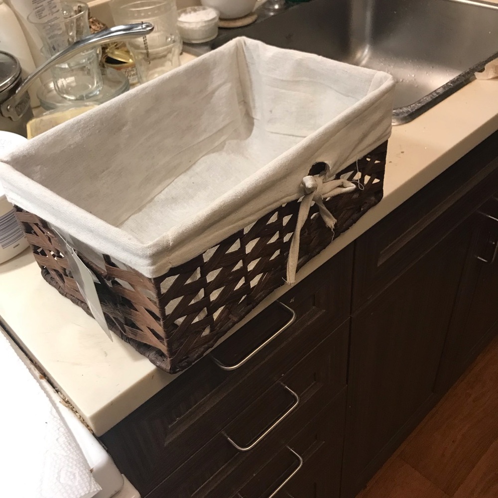 Elegant Cream and Brown Storage Basket 🧺